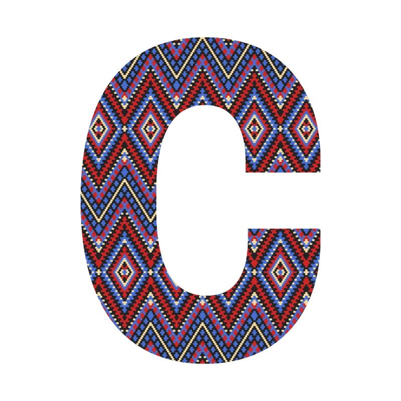 Monogram Letter C- geometric pattern