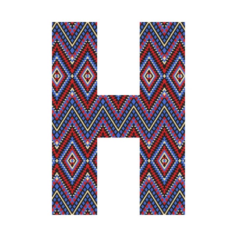 Monogram Letter H- geometric pattern