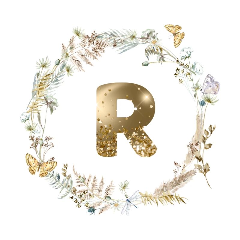 R Monogramm Glitter Boho Kranz