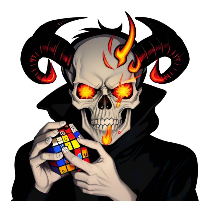 Horned skull | Solving his cursed puzzle cube