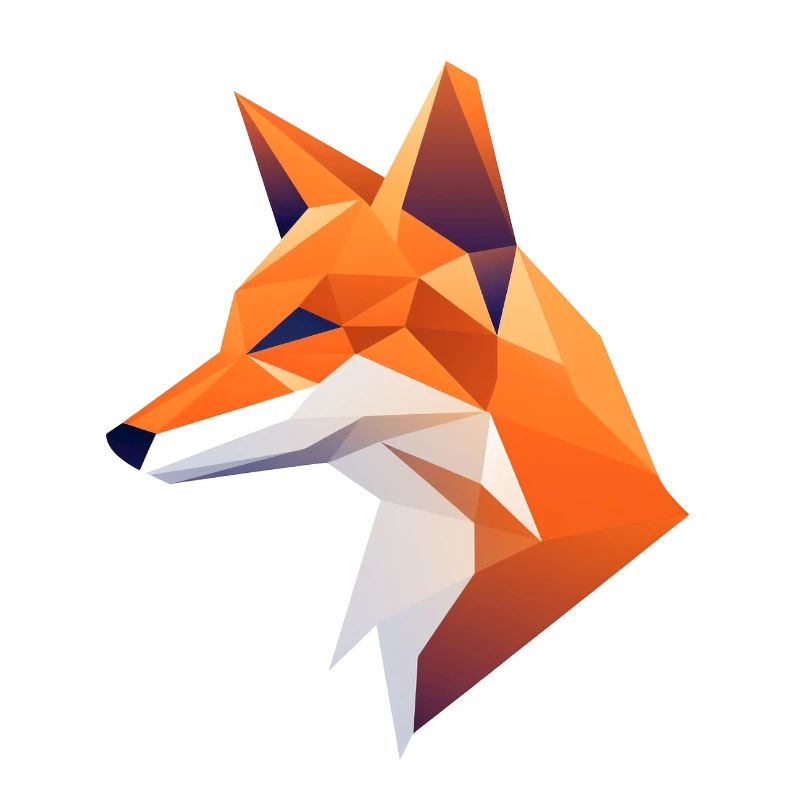 Fox Head Low Poly Logo Design