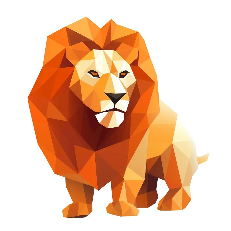 Lion Head Low Poly Logo Design