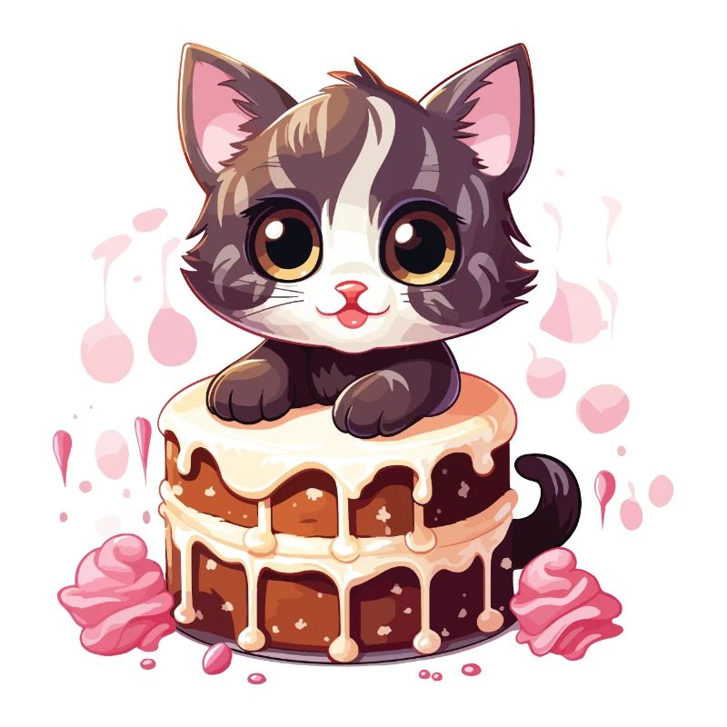 Gâteau De Chat Gâteau Dent Sucrée Cuisson Doux Drôle