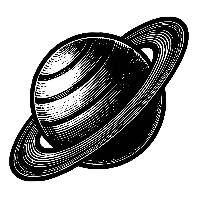 Ringed planet Saturn with ring system in the solar system