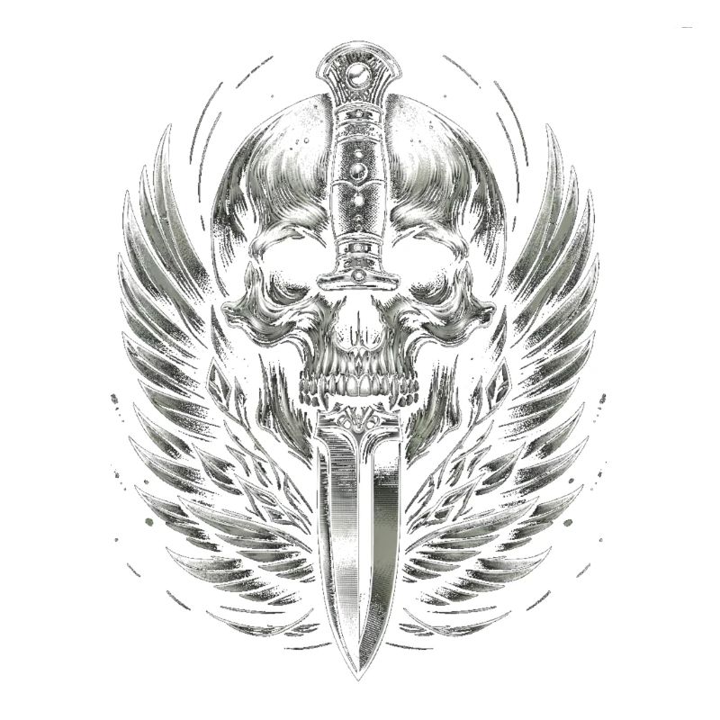 Winged Victory: Skull Crowned with Dagger