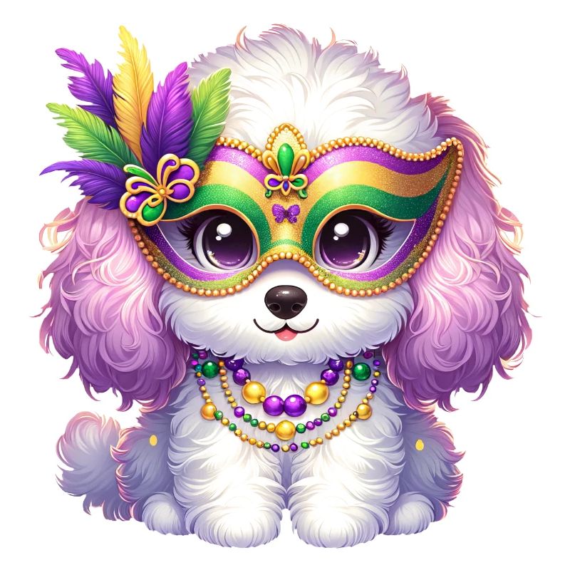 Conception de caniche Mardi Gras