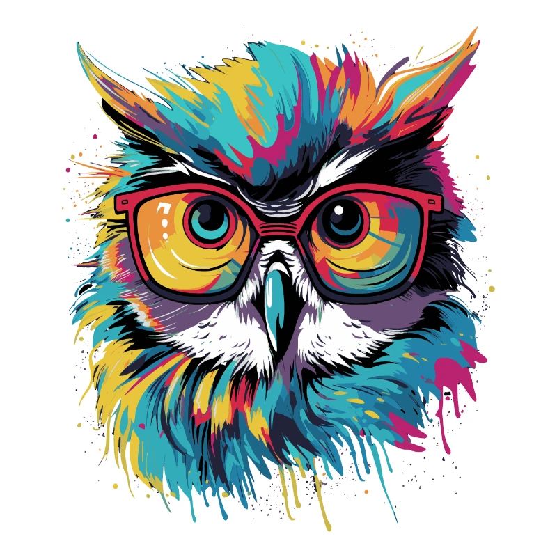 Lustige Eule mit Brille