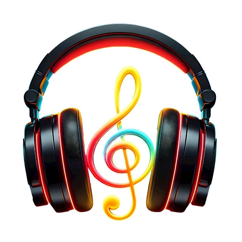 Schlanker Kopfhörer mit Musiknote