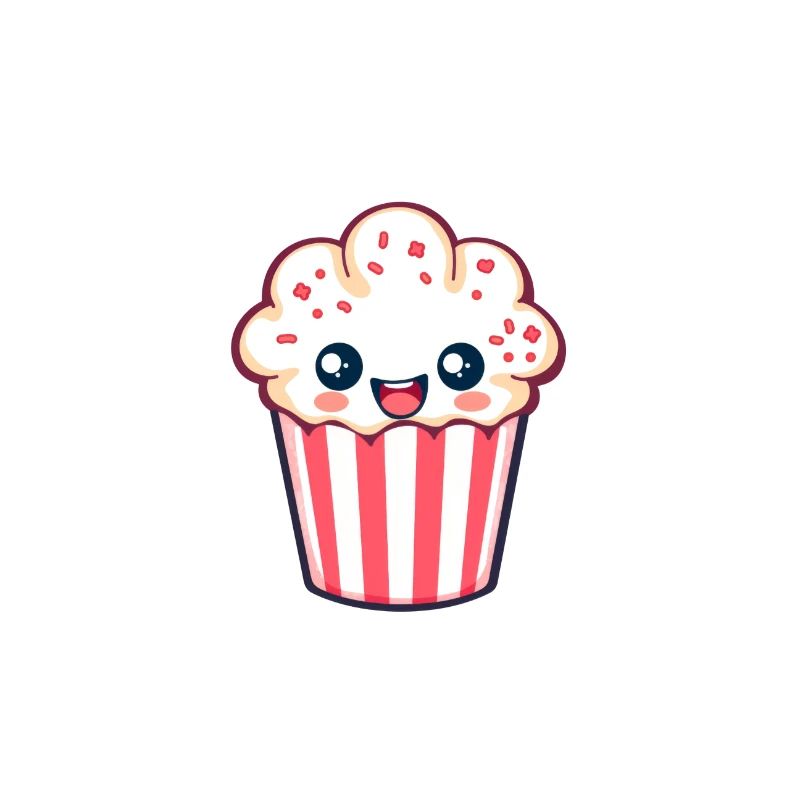 Tasse à pop-corn mignon de style dessin animé