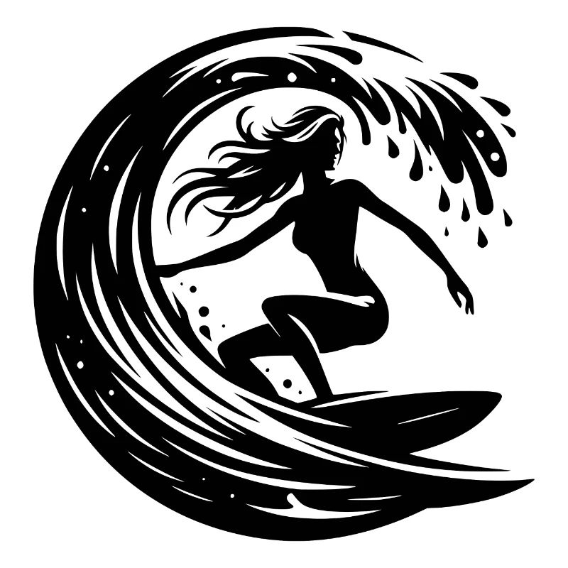 Surfeur élégant avec planche de surf dans un tunnel de vagues