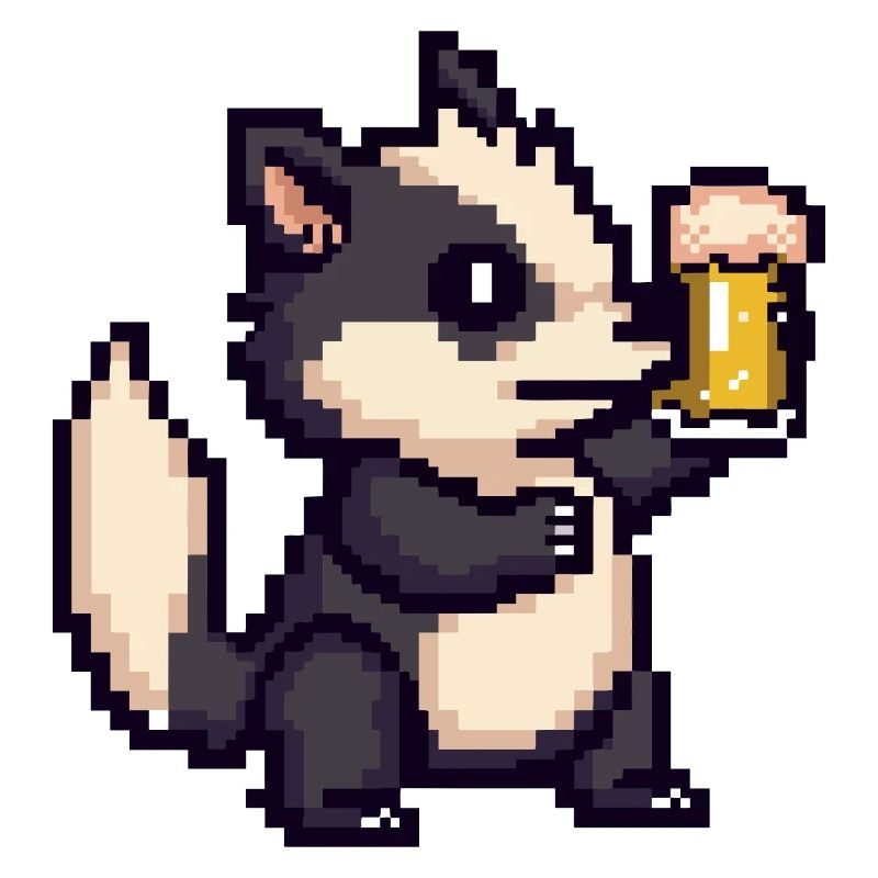 Stinktier Bier Pixel