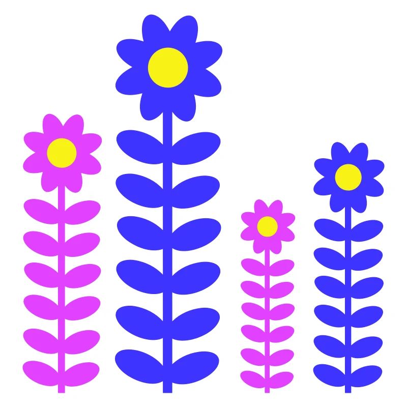 Many Pretty Flowers Colorful Decorative Pattern Beautiful