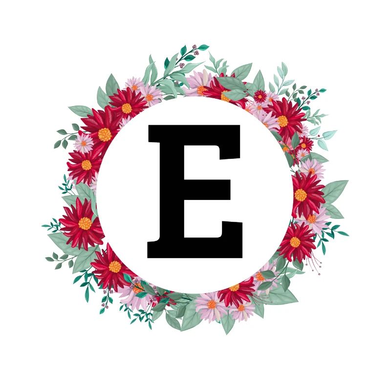 Buchstabe e Blumenkranz