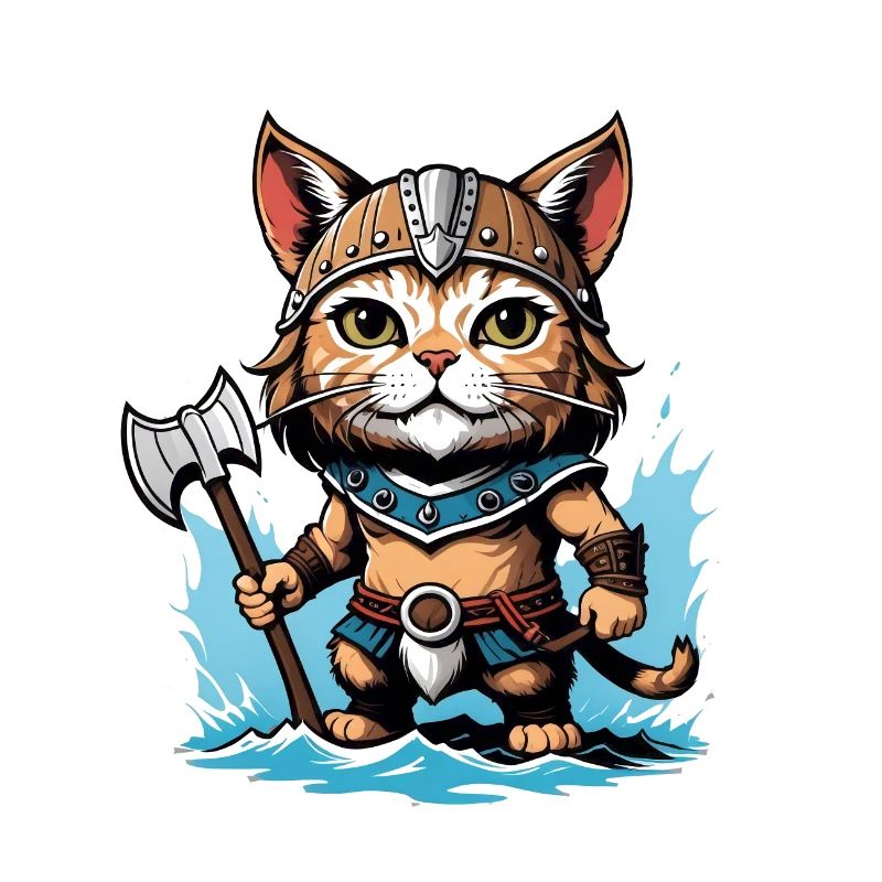 Cat Wikinger Viking Katze Geschenk Süß
