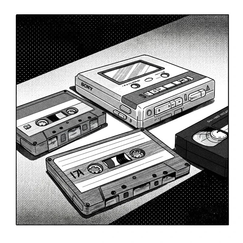 90s cult objects: Comic look for Walkman & Co.