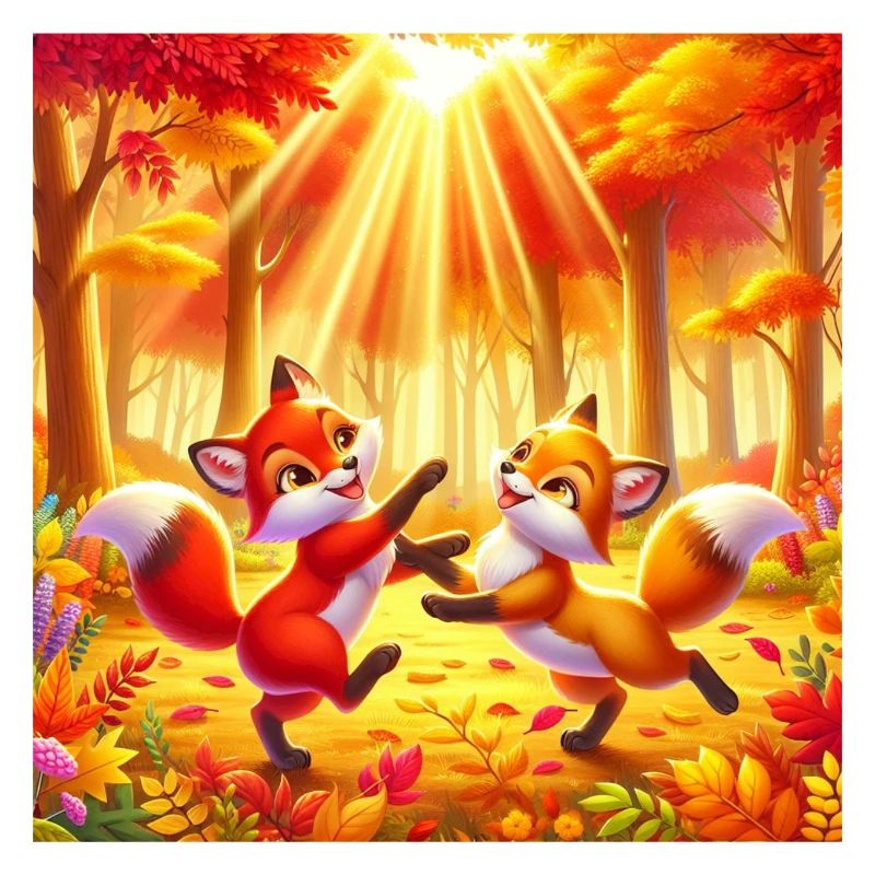 Deux mignons petits renards jouant dans la forêt