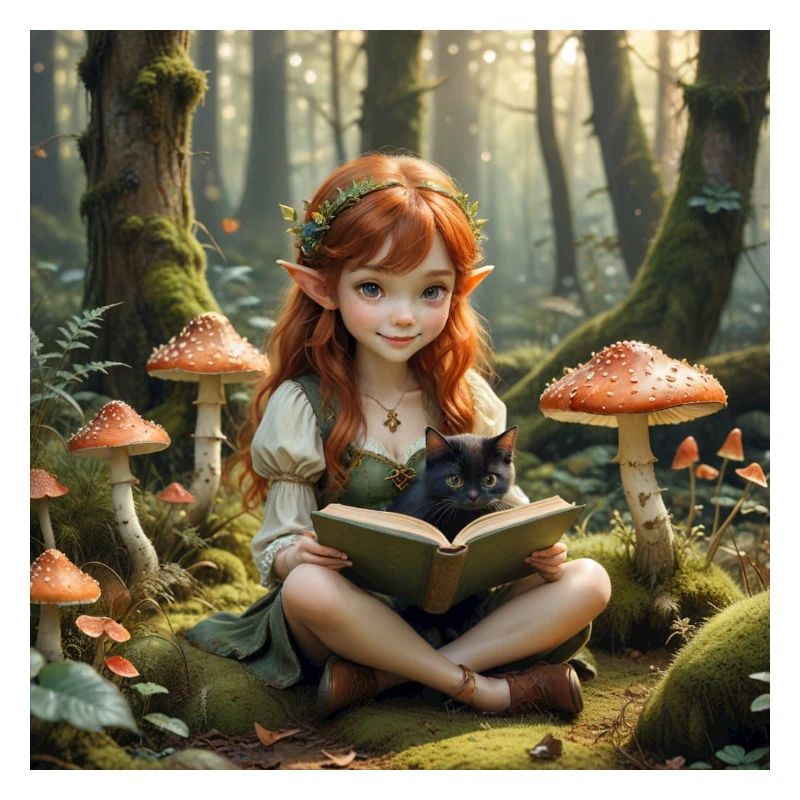 Elf with toadstools