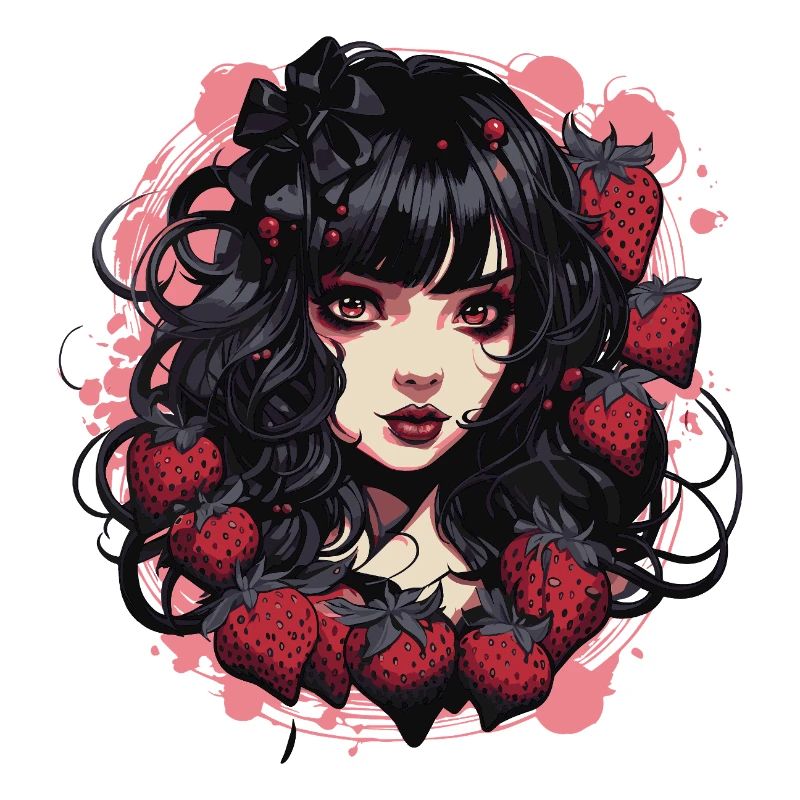 Emo Gothic Erdbeeren Mädchen