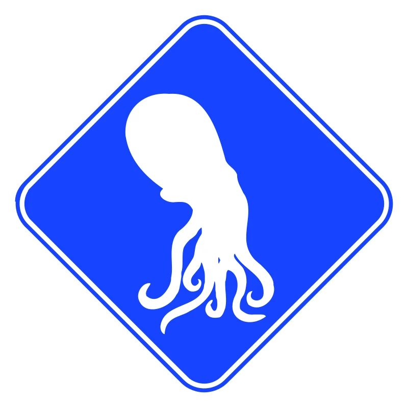 Octopus Danger Sign Caution Warning