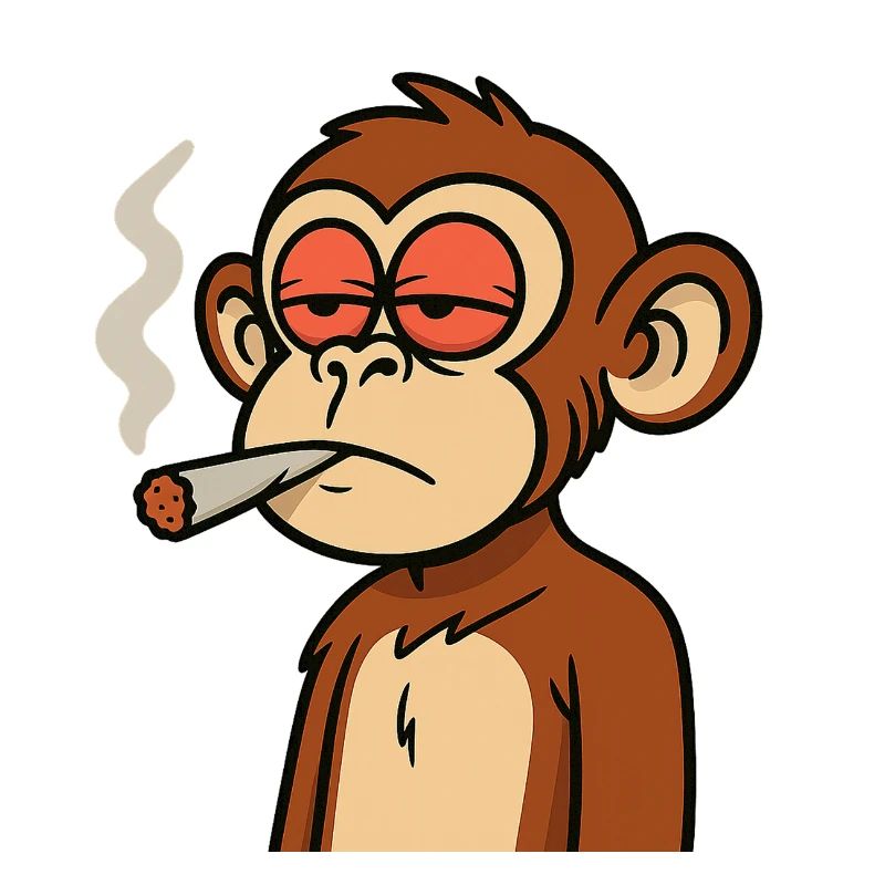 Chill Monkey – Funny Cartoon Design Stoner