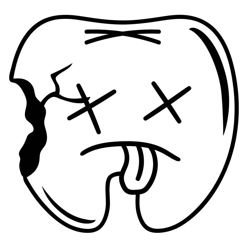 comic caries hole in the tooth