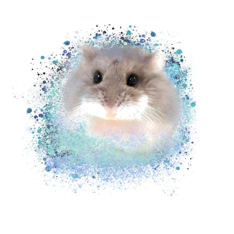 dwarf hamster,hamster,brown,graffiti,painting