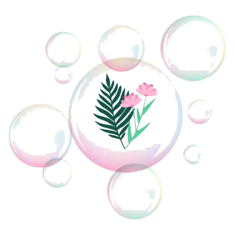 Soap bubble with plants