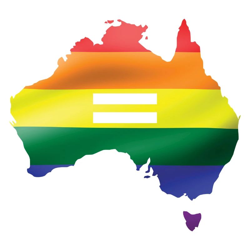Lgbtq Pride Rainbow Flag Australia Map