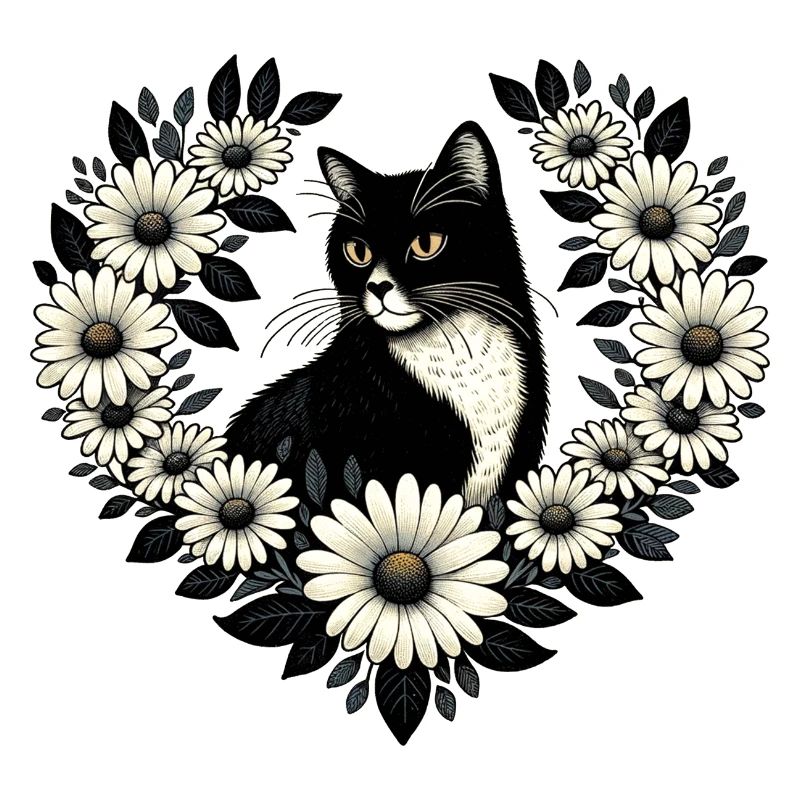 Smoking Katze Gänseblümchen