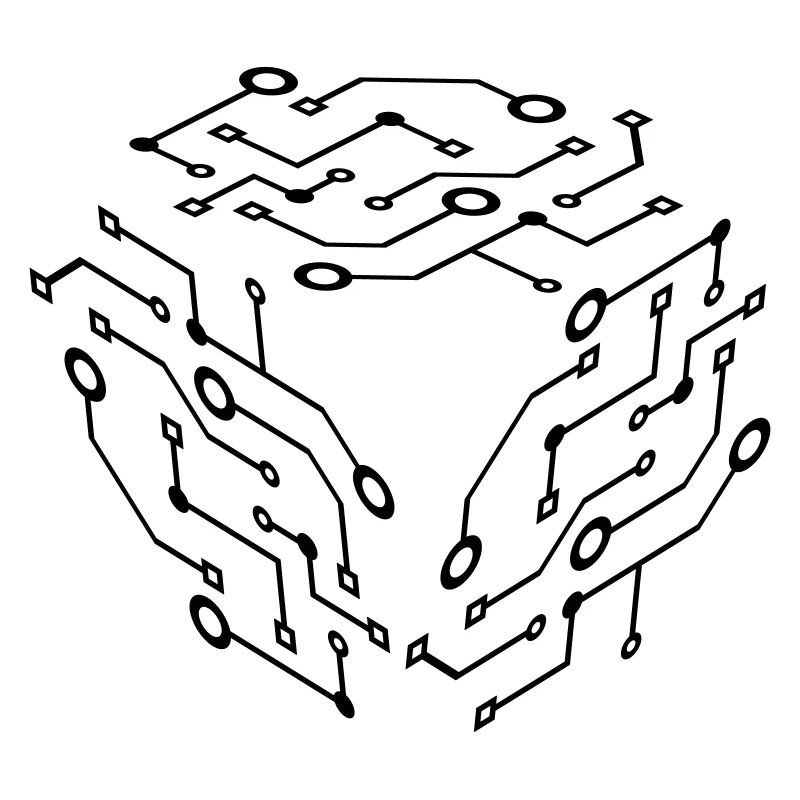 cool muster logo schaltkreis draht daten microchip