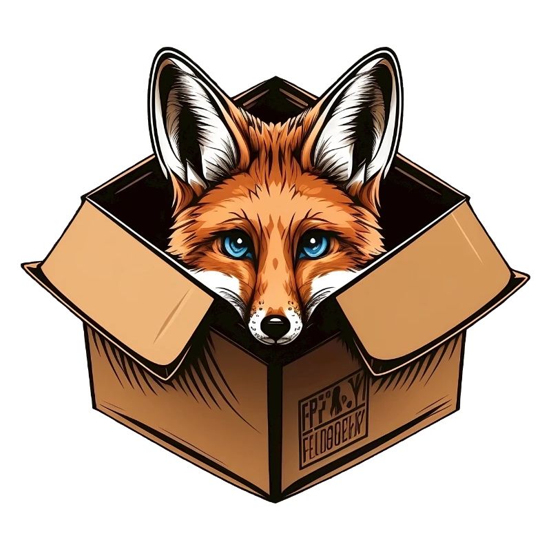 Fuchs in einer Kiste
