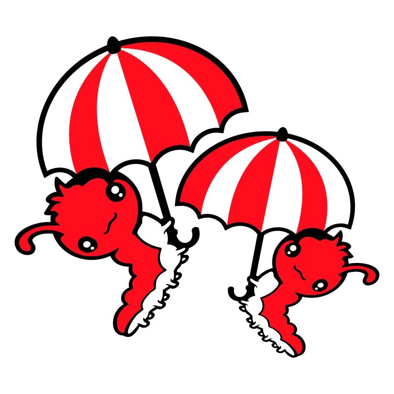 2 Chenilles volantes Parapluie Équipe Amis Vacances
