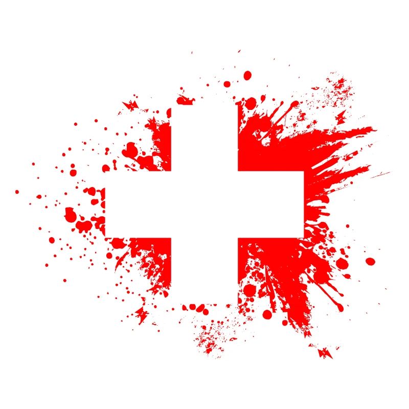 Suisse Drapeau Klecks Croix Éclaboussures de couleur Suisse