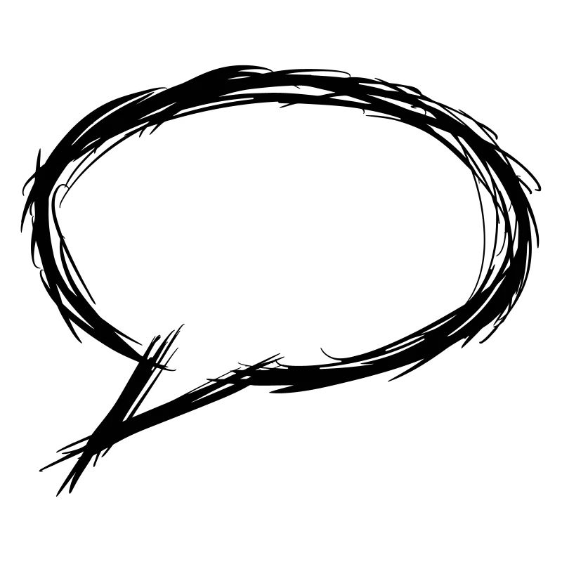 Speech bubble, thinking bubble, hand drawn