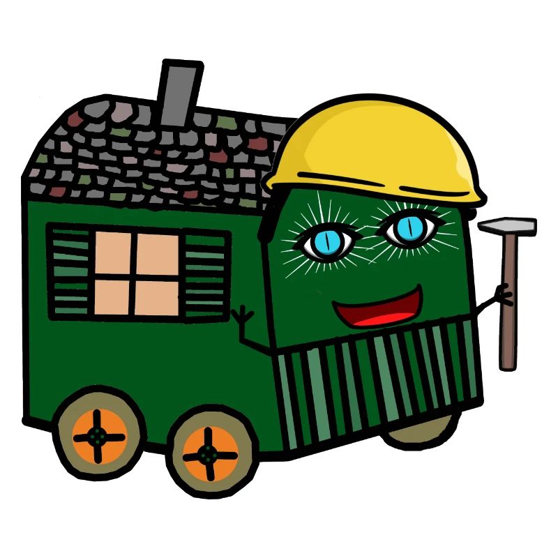 cheerful construction trailer construction site build hammer civil engineering