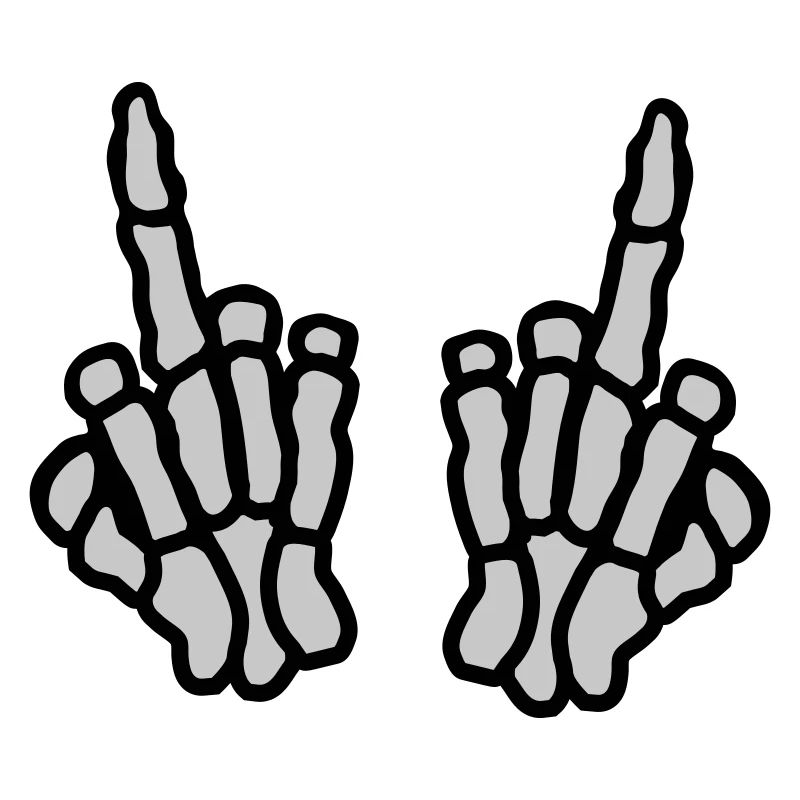 2 hands bone middle finger