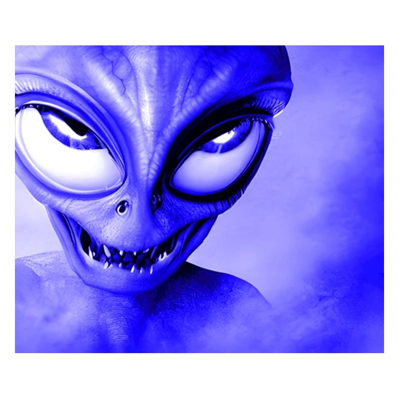 Alien with Sharp Teeth Design - Blue