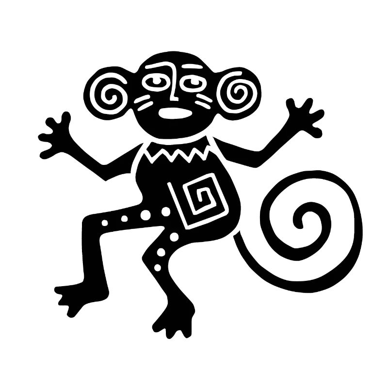 Ancient Mexican Symbol, Monkey, Monkey