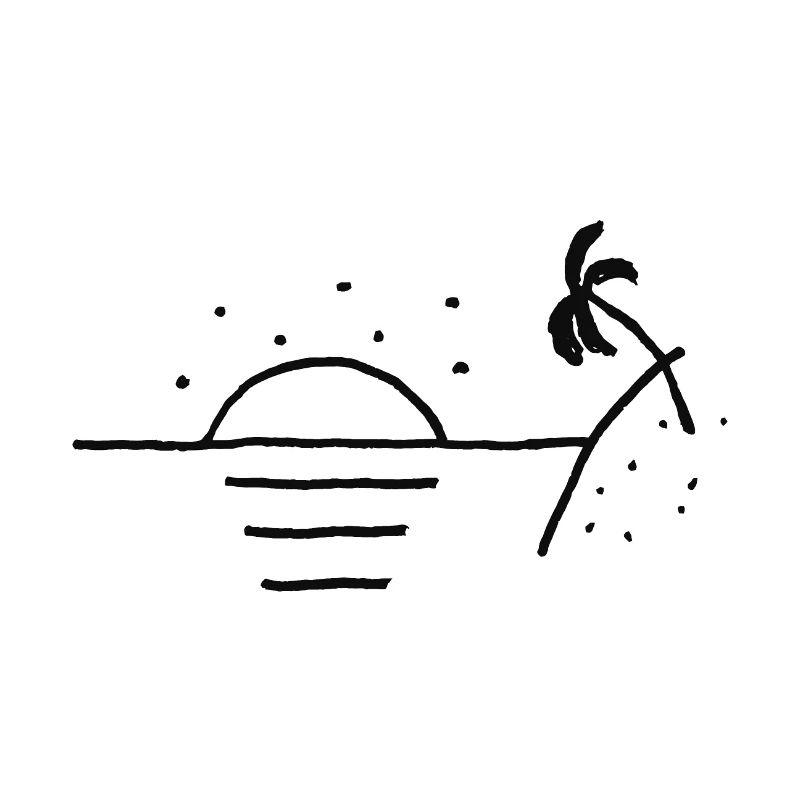 Beau coucher de soleil lever de soleil Palm Tree dessin