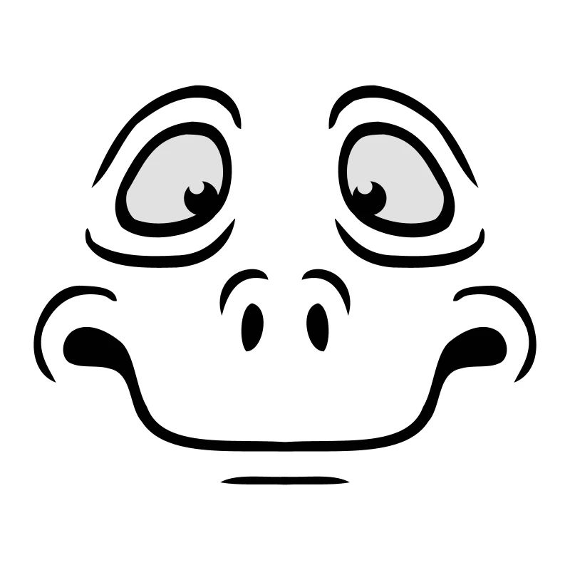 Unsicheres Ängstliches Comic Cartoon Gesicht