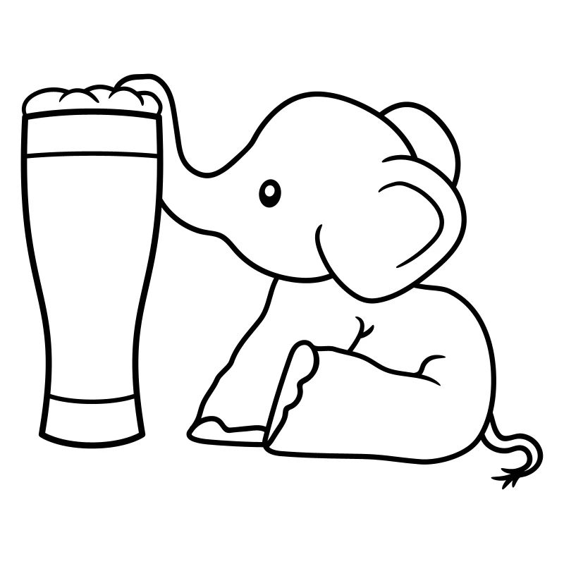 alcohol elephant beer suck drink thirst drunk