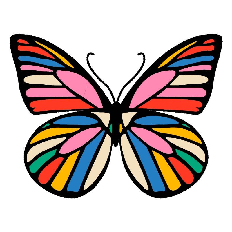 Joyeux papillon multicolore