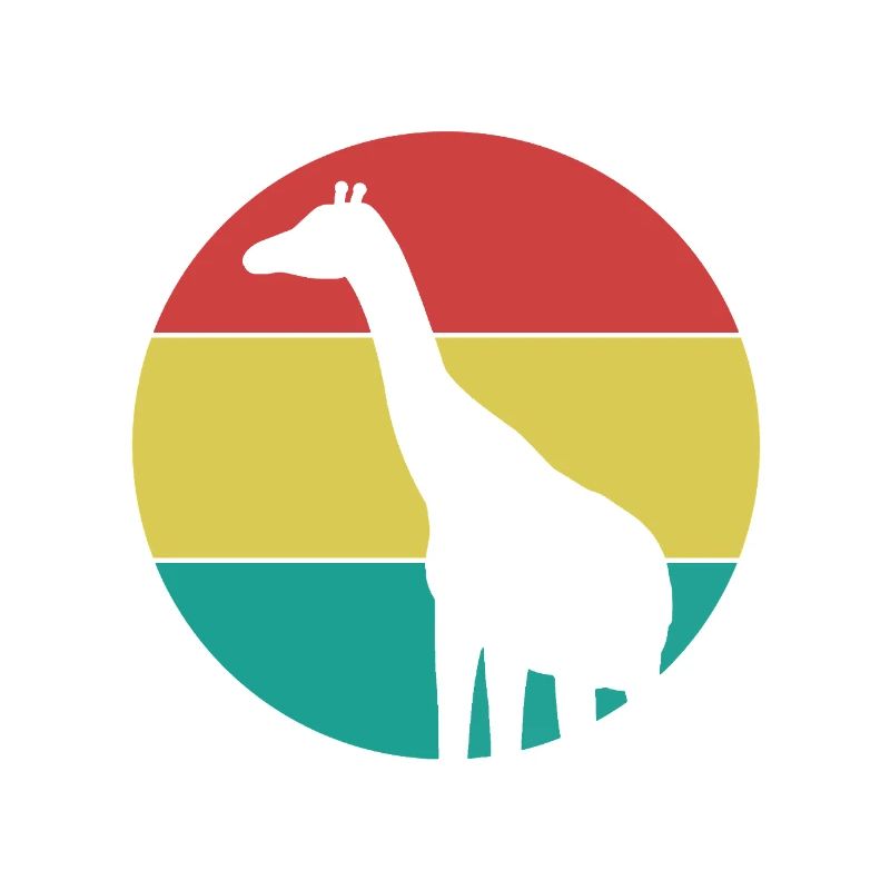 Giraffe in einem farbigen Kreis
