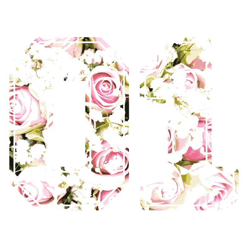 Rose pattern digit number 01