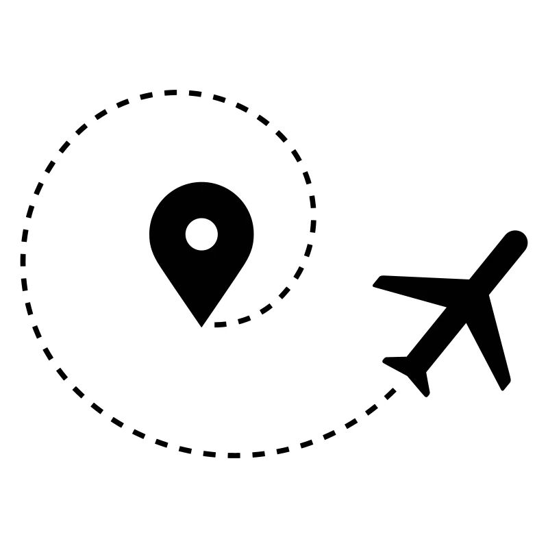 Airplane and map pointer
