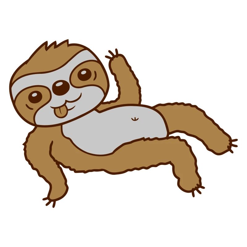 Waving sloth chills lying down