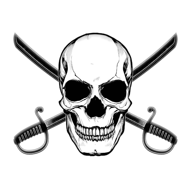 Crâne de drapeau pirate avec épées