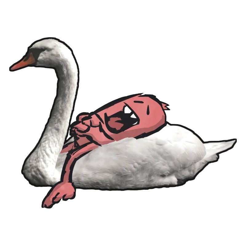 Schlafendes Monster auf Schwan