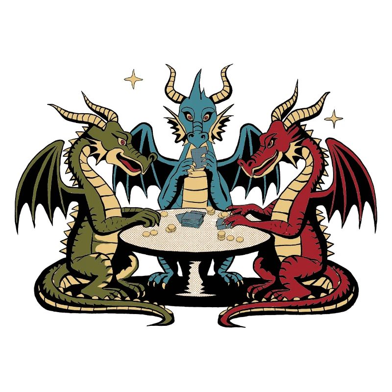 Dragons playing cards