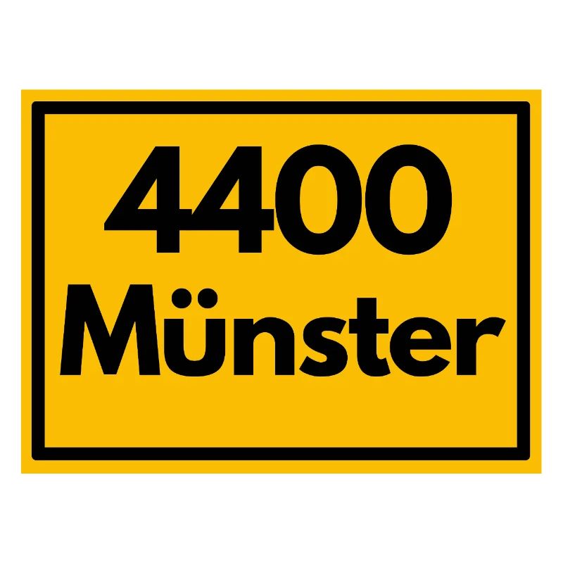 Town sign - then retro old zip code 4400 MÜNSTER